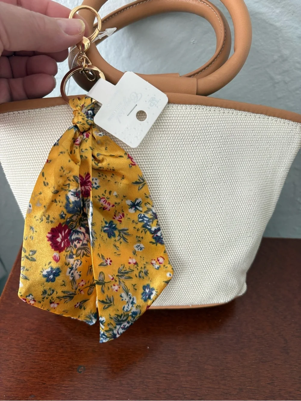 Yellow Floral Scarf Keychain NEW!